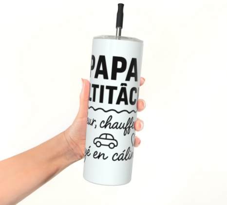Gobelet en acier inoxydable - Papa multitache: Bricoleur, chauffeur, psy – Image 2