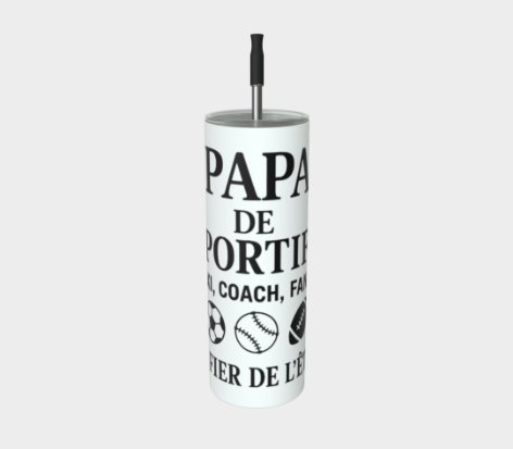 Gobelet en acier inoxydable - Papa de sportifs: Taxi, Coach, Fan#1 – Image 3