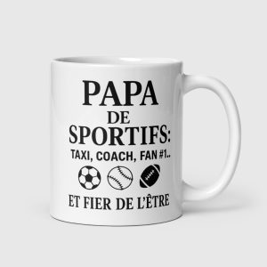 Tasse (Mug) - Papa de sportifs: Taxi, Coach, Fan #1