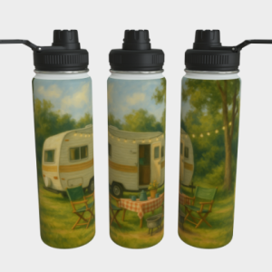 Bouteille acier inoxydable - Camping paisible