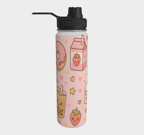 Bouteille acier inoxydable - Kawaii Rose – Image 3