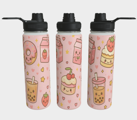 Bouteille acier inoxydable - Kawaii Rose