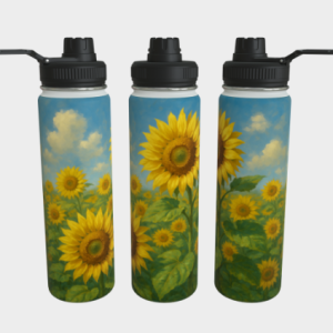 Bouteille acier inoxydable - Champs de tournesols