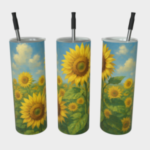 Gobelet acier inoxydable - Champs de tournesols