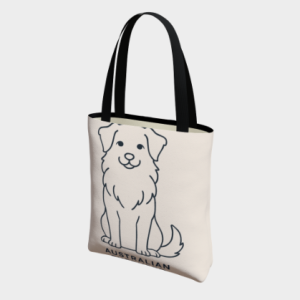 Sac Fourre-tout - Berger Australien Minimaliste (beige)