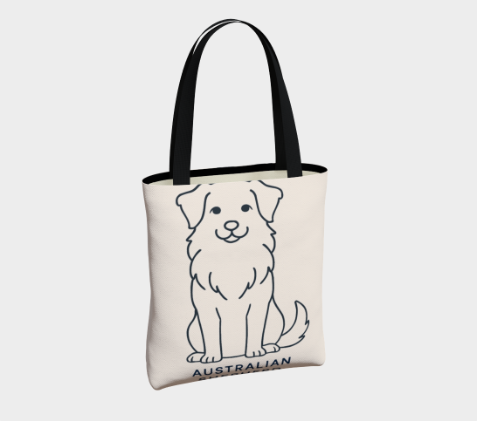 Sac Fourre-tout - Berger Australien Minimaliste (beige) – Image 2