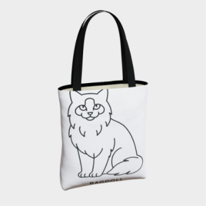 Sac Fourre-tout - Ragdoll Minimaliste (blanc)