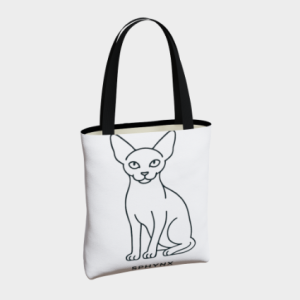 Sac Fourre-tout - Sphynx Minimaliste (blanc)