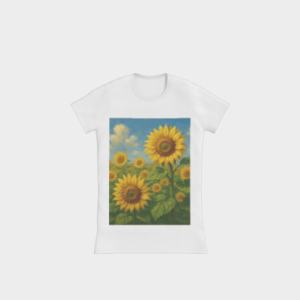 T-Shirt Ajusté - Champs de tournesols