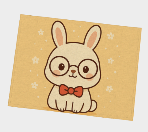 Napperons – Lapin à lunettes